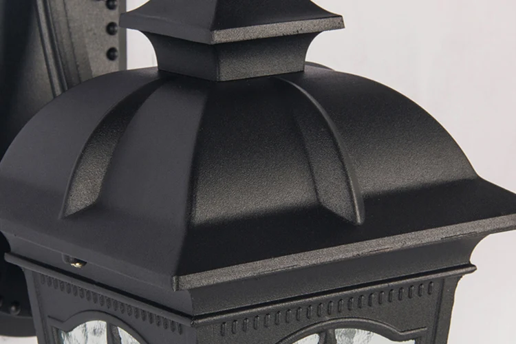 European antique brass waterproof aluminum glass outdoor garden LED light wall light  fixture