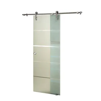 304 Stainless Steel Single Panel Glass Door Sliding Modern Interior 