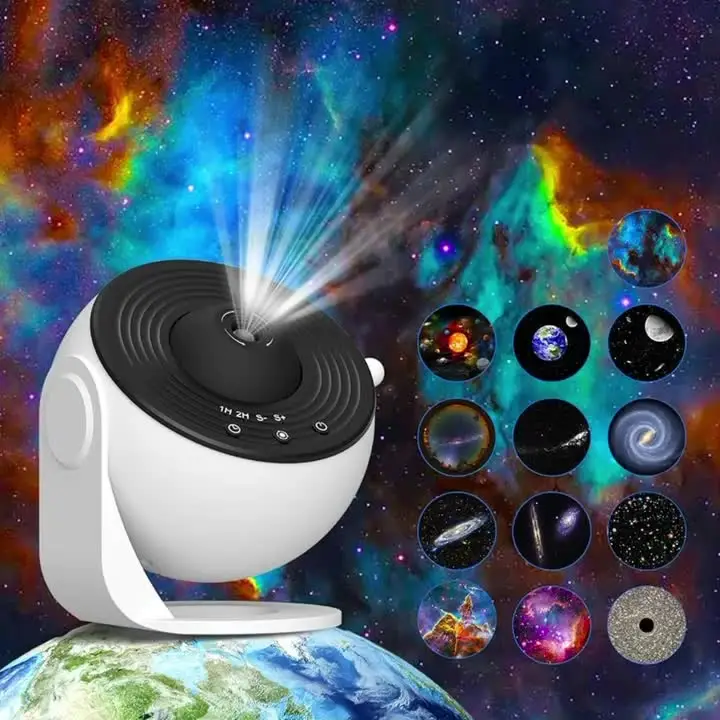 Proiettore Luci Notturne Per Bambini Con 21 Film E Rotazione 360° - Galassia Stelle Per Soffitto, Cameretta, Compleanno, Natale