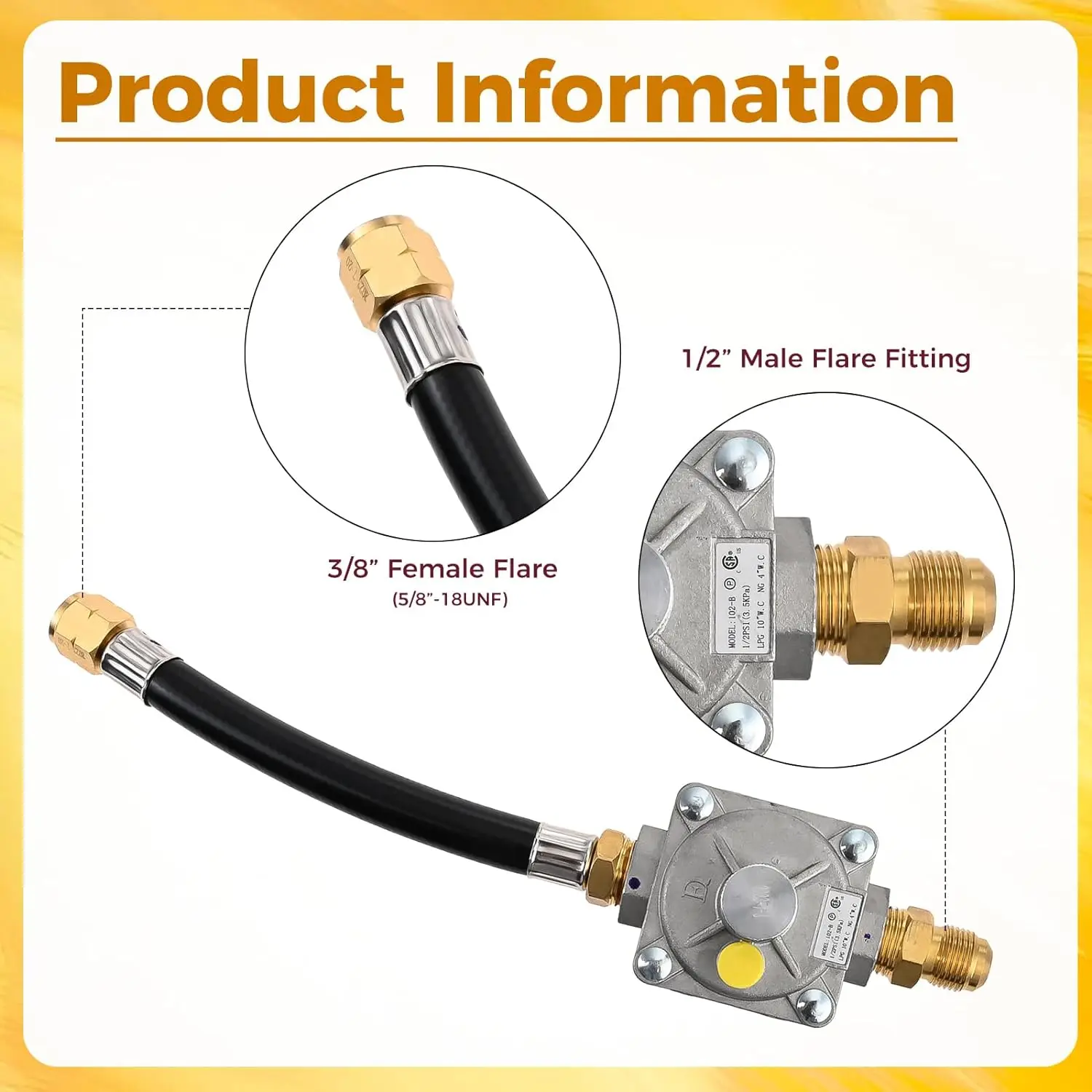 7100003 Natural Gas Conversion Kit.10 Feet 1/2" Id Natural Gas Quick