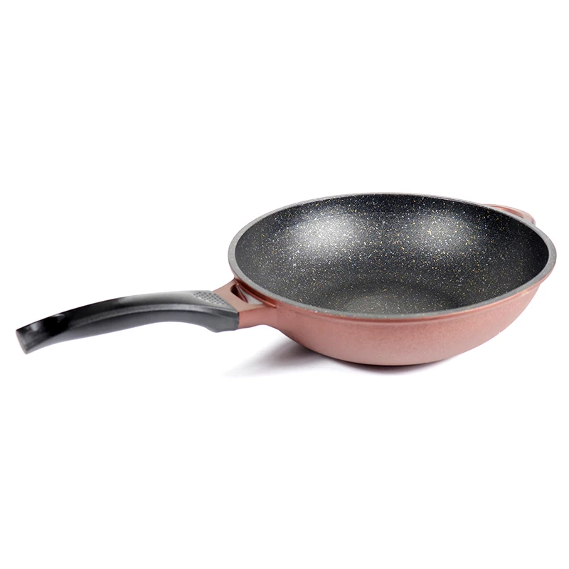 
Hot Sell Windproof 32cm Aluminum Die-casting Chinese Wok with Handle 
