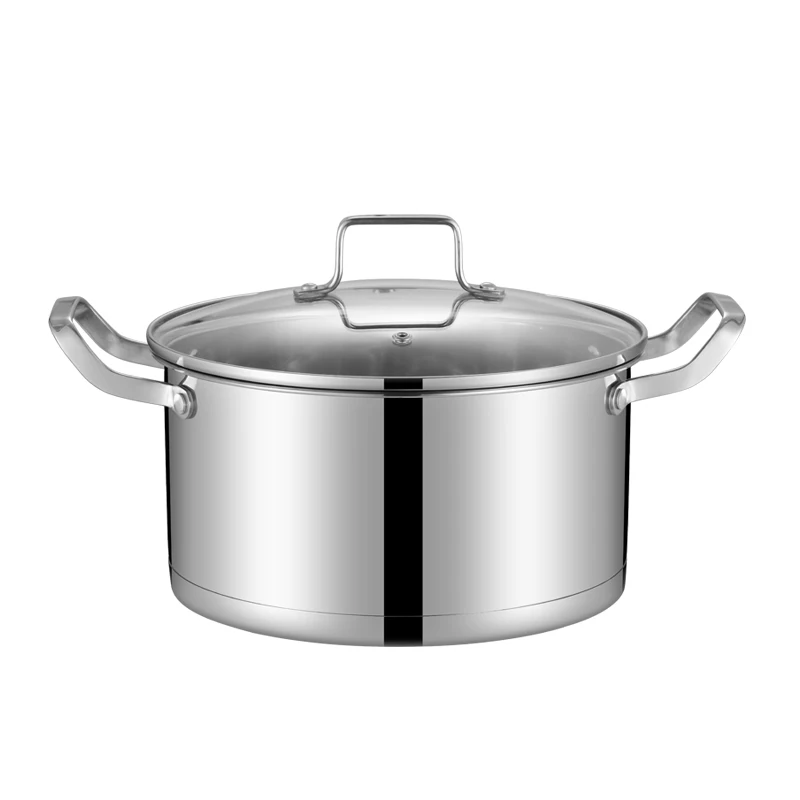 10pcs Cooking Pots And Pans Cookware Set Stainless Steel With Glass Metal Surface Pcs Handle