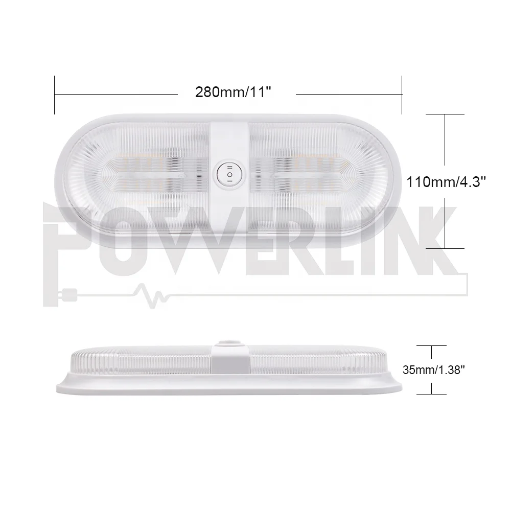 10-24V RV Double Dome Led  Light with Switch