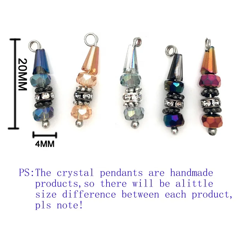 Crystal pendants for Jewelry Making DIY glass pendant for zipper slider and apparel accessories manufacture