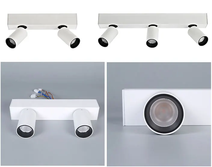 High quality Aluminum CRI90 Double head Triple head Adjustable Surface mounted track light