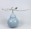 middle size original High Quality handmade blue collectible ceramics gourd artwork sculpture