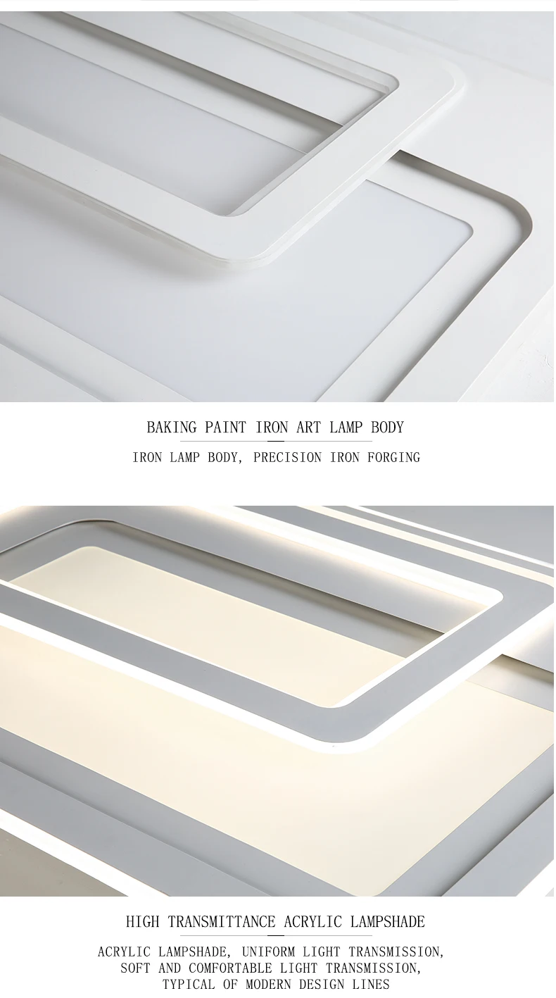 Acrylic Modern LED Ceiling Light Living Room Bedroom Square Lights