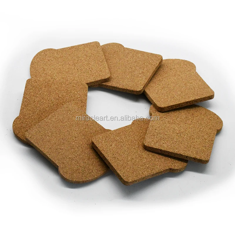Sop Shape Blank Design Custom Logo Cheap High Quality Cork Coaster Set for Home Daily Use