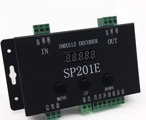 DC5V 12V 24V SP201E DMX Programmable DMX Controller RGB IC led strip Pixel LED Dimmer controller