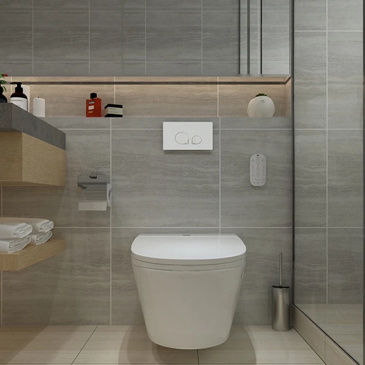 Electronic bidet warm cold water wash spray dry bathroom intelligent rimless toilet seat lid