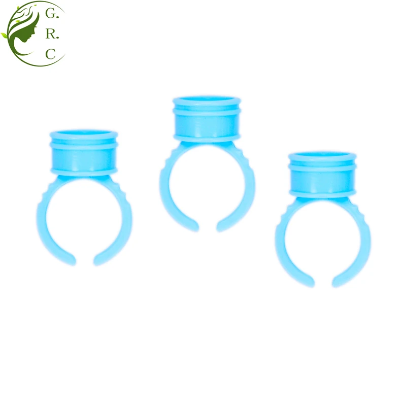 Disposable Plastics Round Heart Shape Pink Blue Gold Glue Ring Eyelash Extension Glue Holder Blooming Cup Glue Rings
