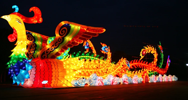 Large Red Cloth Chinese Lantern Chinoise Christmas Lotus ...