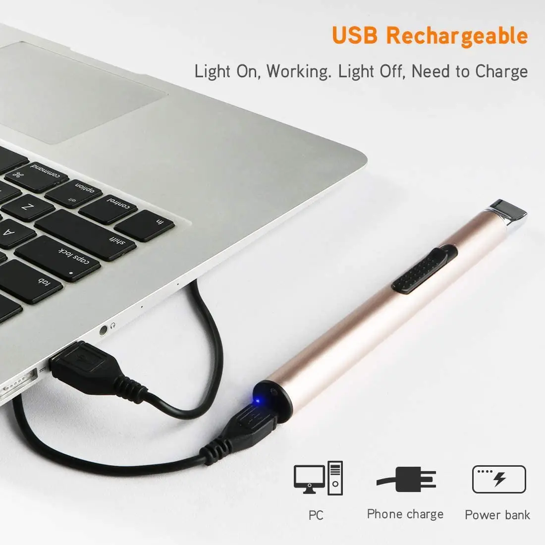 New arrival fireless usb electric rechargeable kitchen bbq candle arc in UK and Germany