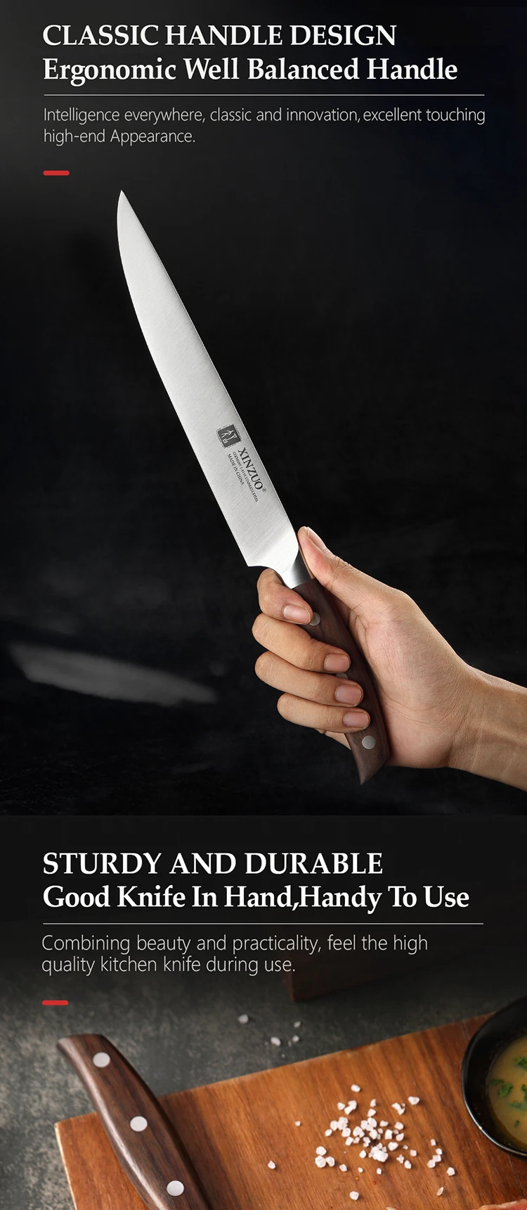 8 inch Professional German stainless steel 1.4116 kitchen chef caving knife