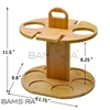 Outdoor Picnic Wine Table Holder with handle-Portable Bamboo Picnic Wine&Cup Holder-Camping Wine Organizer Bamboo Stand