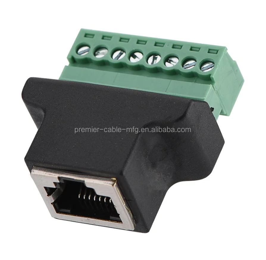 8pin Screw Terminal Block Pinout To 8p8c Rj45 Female Adaptor Splitter