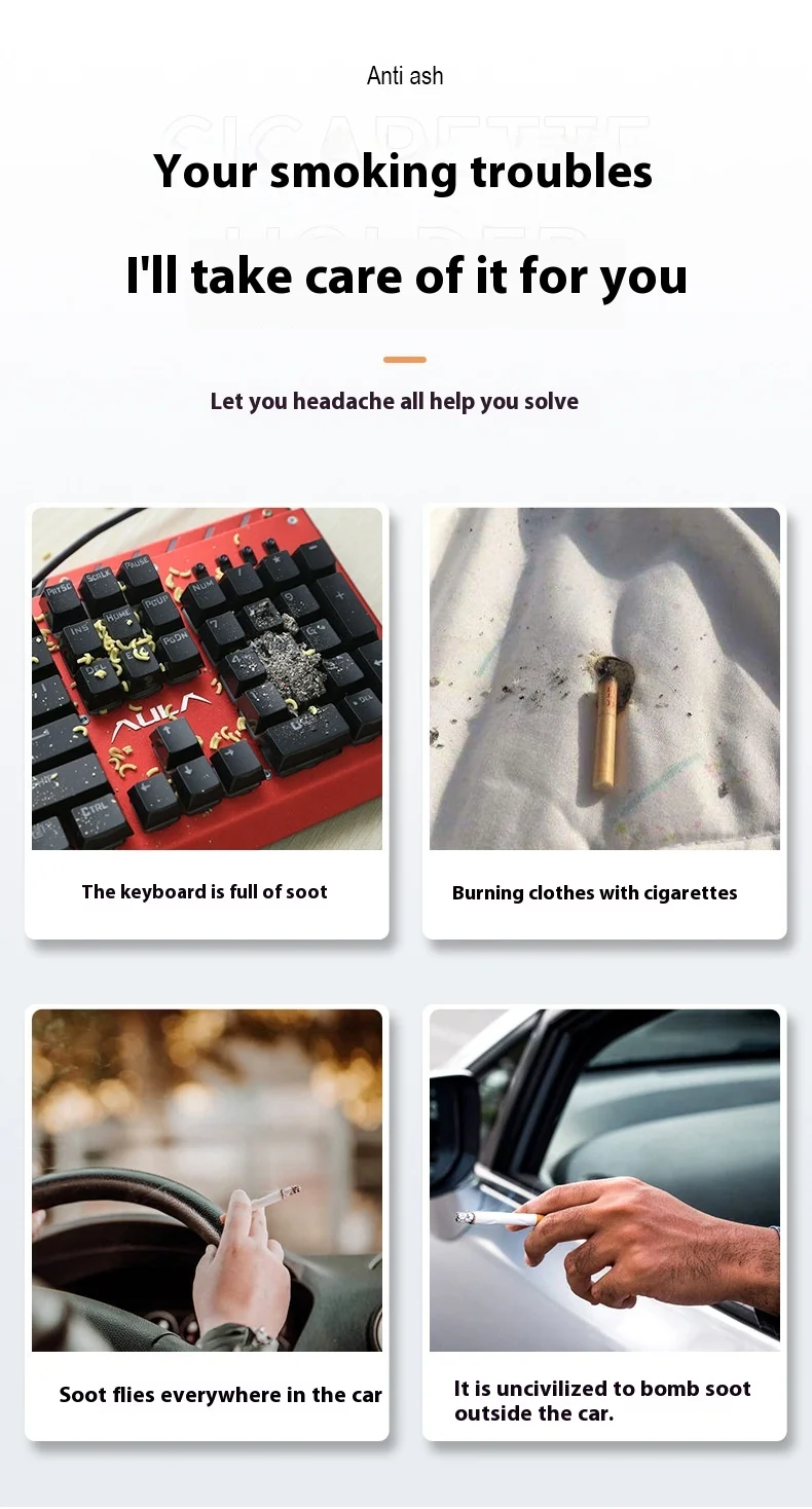 Wholesale Modern Portable Ashtray Cigarette Holder Ash Packed Smokeless Wooden Ash-free Car Handheld Ashtray Smoking Accessory