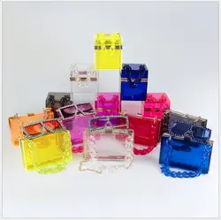 New Trendy Clear Box Clutch Bag With Chain Acrylic Purses And Shades Glasses With Purse 2 Pieces