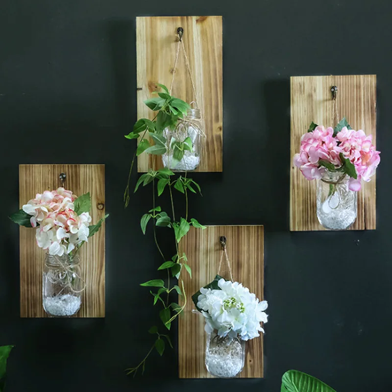 Lovely Clear Glass Wall Vase Small Living Wall Hanging Planters With