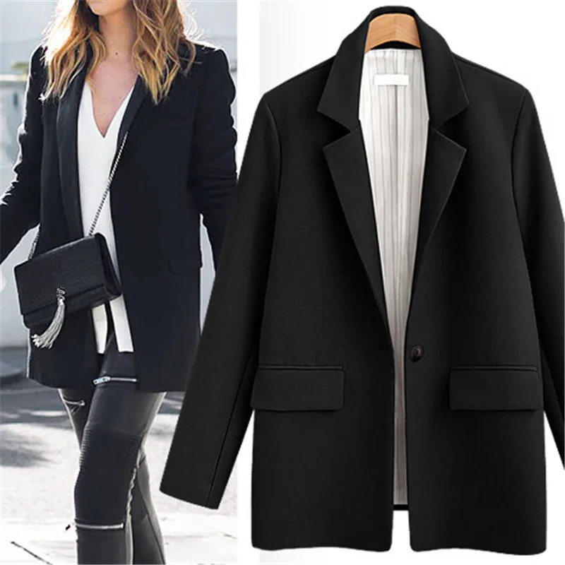 Women England Style Suit V-neck Oversized Blazer Exquisite Workmanship Ladies Office Uniform