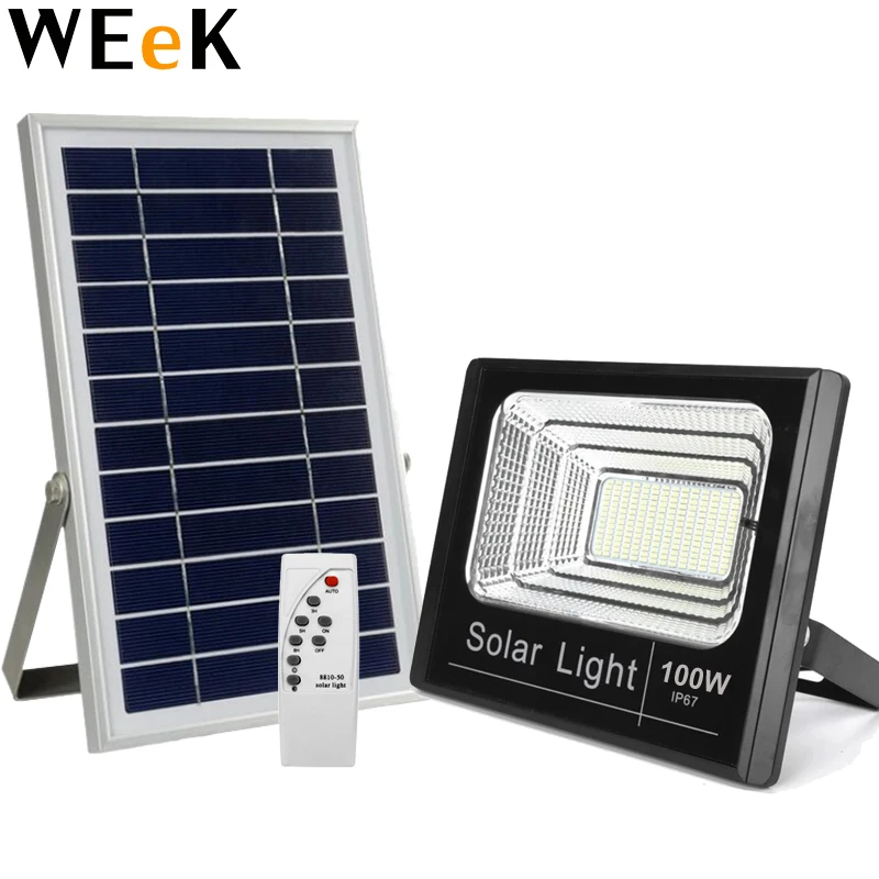40W/60W/100W/200W Solar Flood Light Solar Wall Light Garden Lighting and Remote Control Led Spotlight Outdoor Waterproof IP67