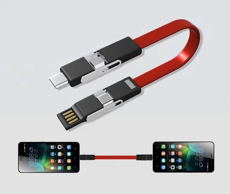 5 in 1 Magnetic Charging Cable With Keyring USB C To Android Type C Micro USB Smart Phone Change Cable - ANKUX.COM