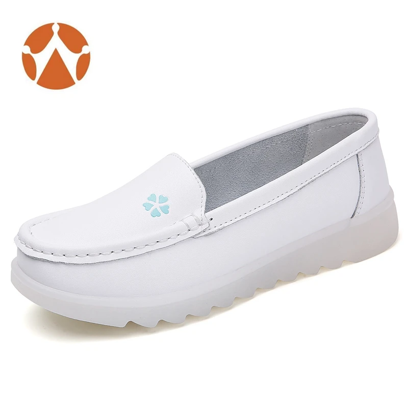white leather nurses shoes