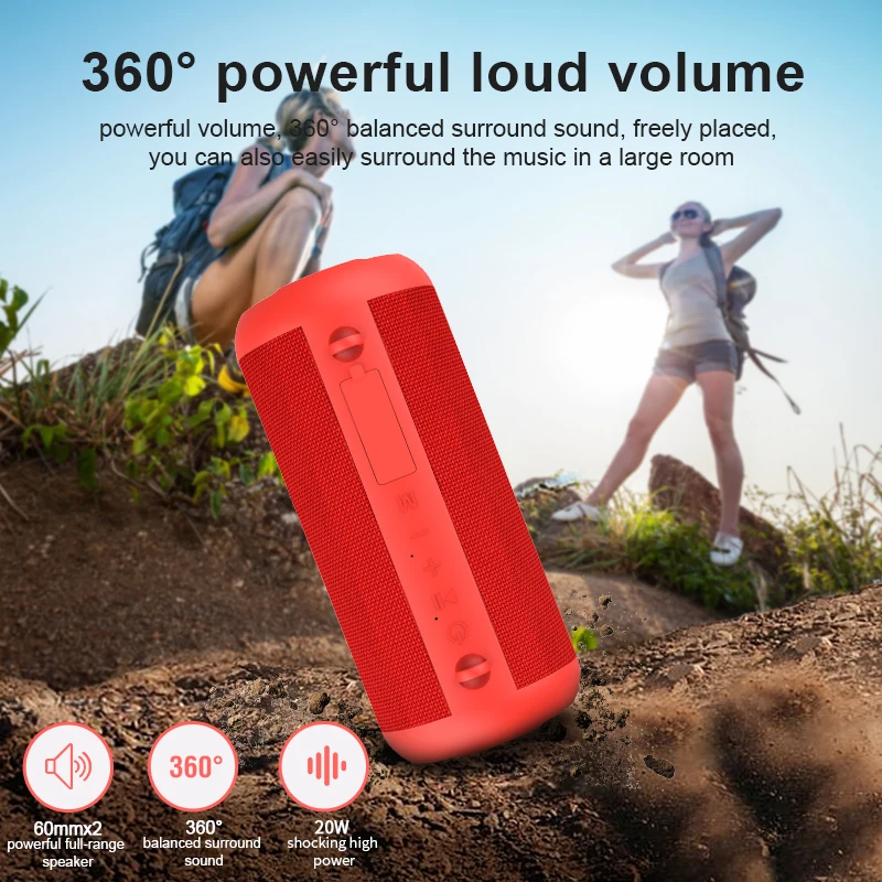 2020 Hot Sell 20W bluetooth speaker wireless bluetooth speaker IPX6 waterproof outdoor bluetooth speaker - ANKUX.COM