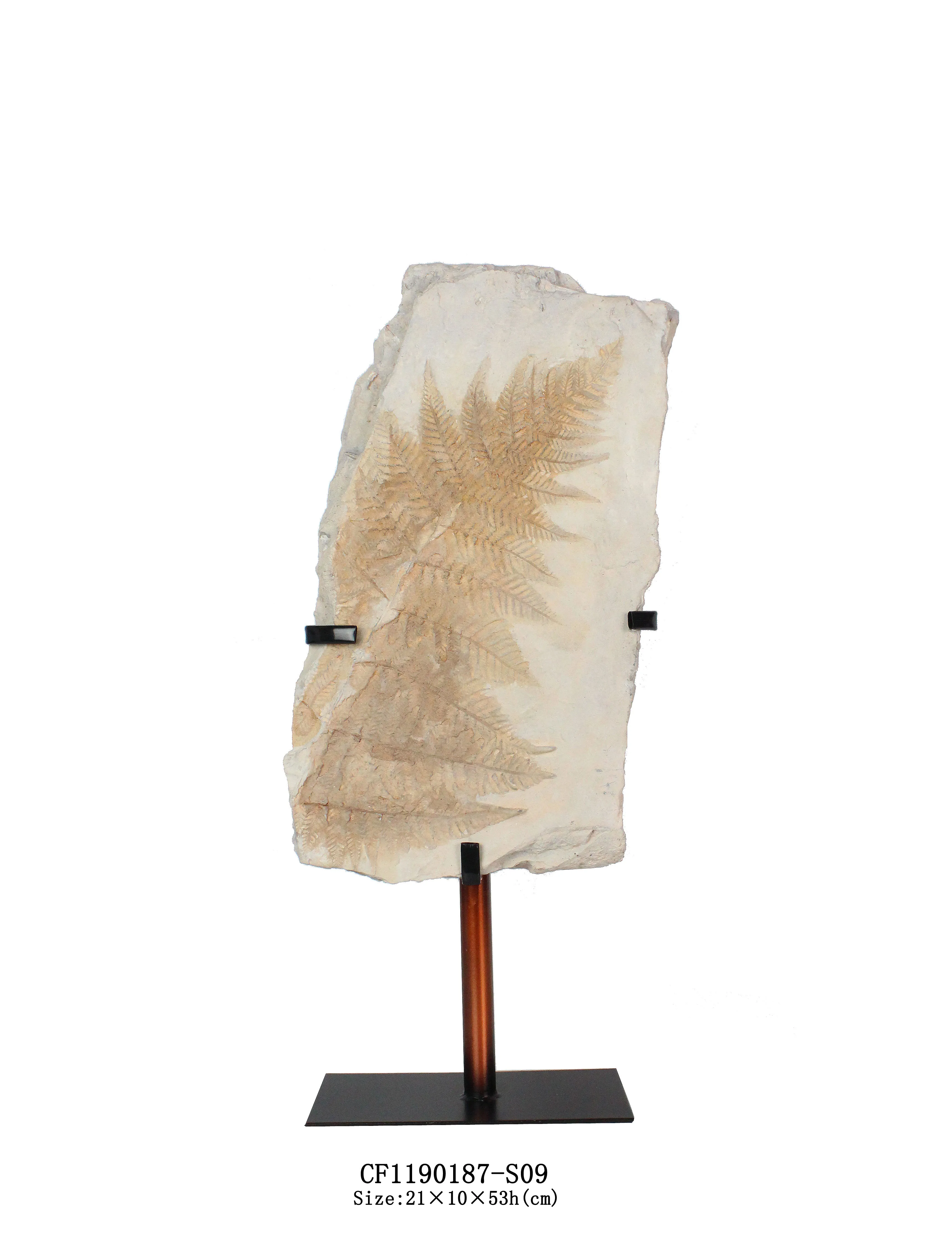 2024 New Design Wholesales Resin imitation Leaves Fossil Statue Tabletop For Home Decor factory