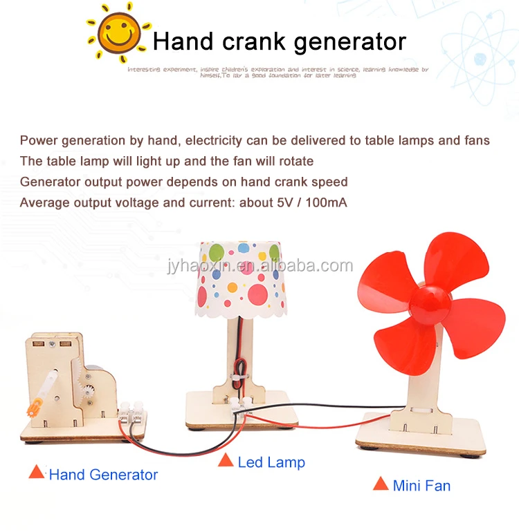 Physik Hand Crank Generator Spielzeug Wissenschaft Lernspiel für Kinder 