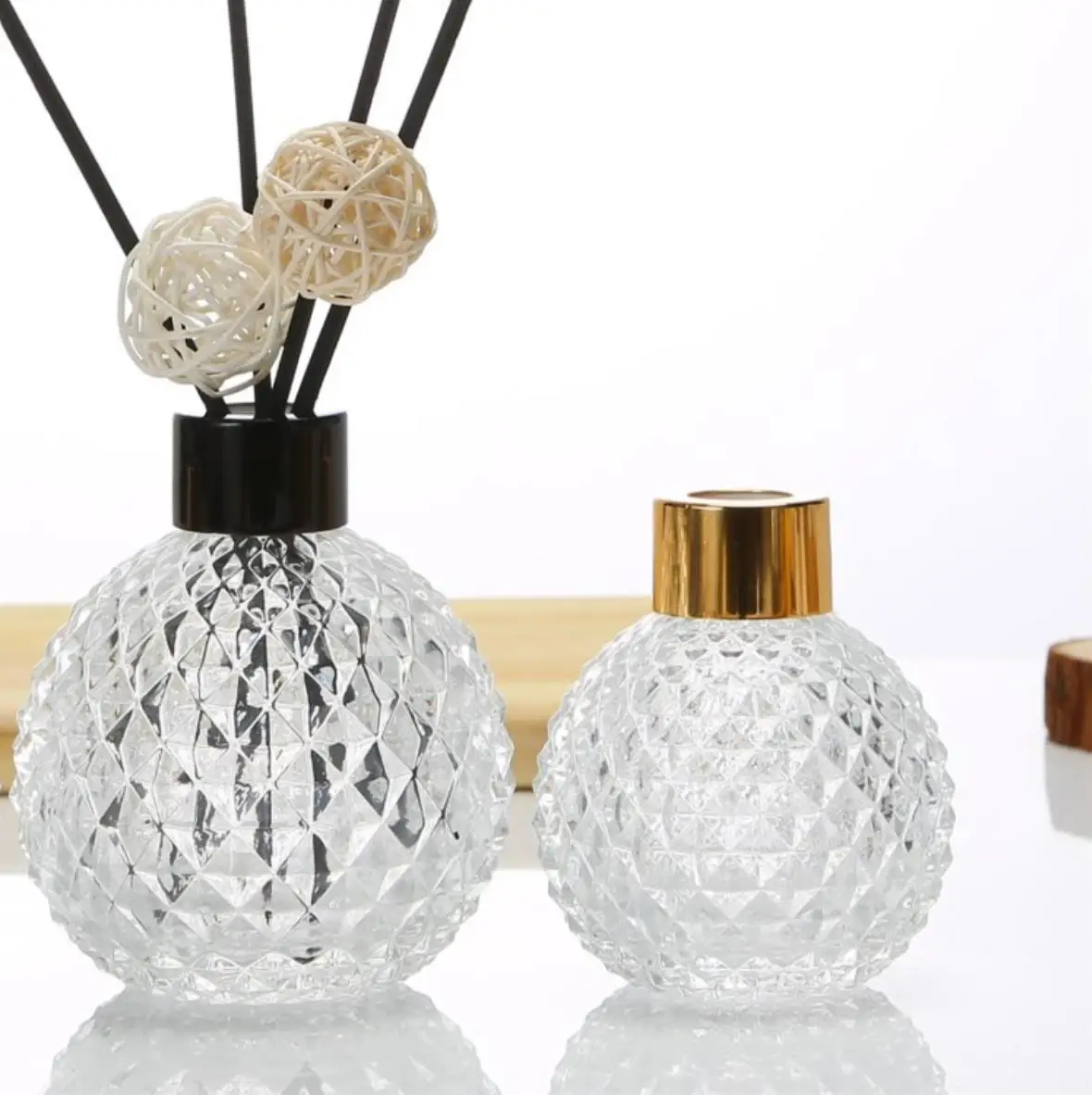 Empty 80ml 120ml 220ml Clear Aromatherapy Reed Diffuser Glass Bottle ...