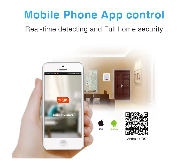 Tuya GSM+WiFi Zigbee smart home alarm system with TuyaSmart/SmartLife App