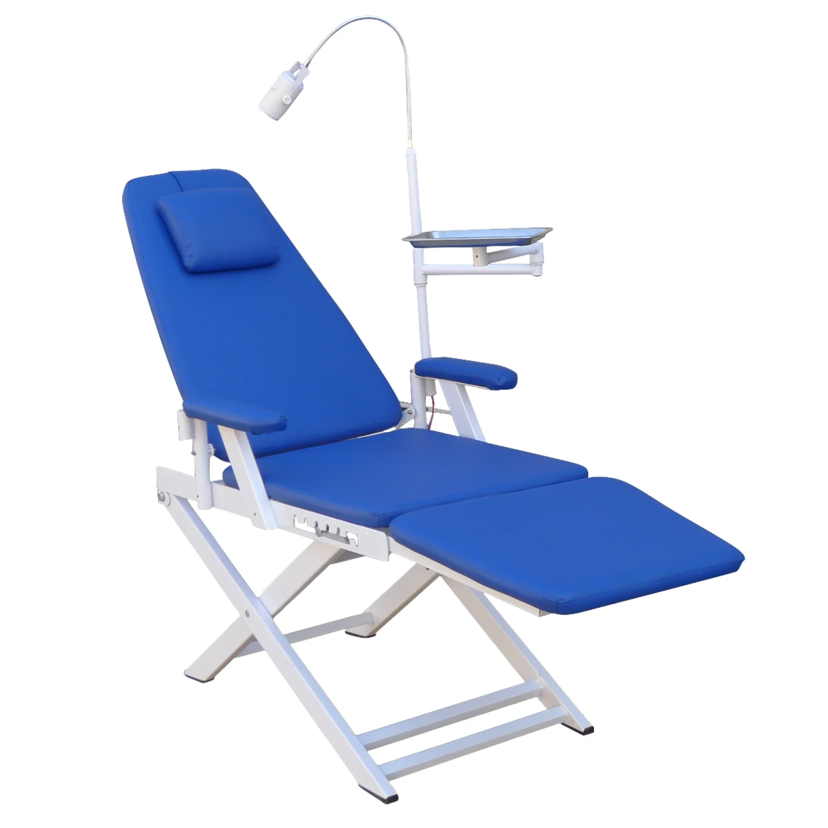 foldable and portable dental chair with spittoon instrument tray