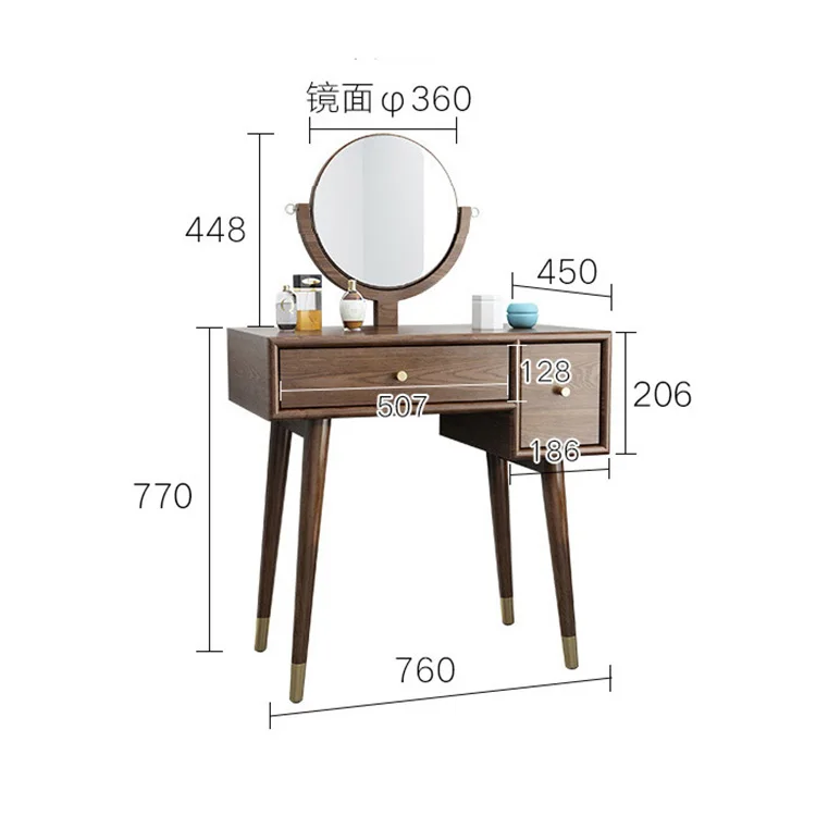 product-BoomDear Wood-Make up wooden dressing table design with copper footbedroom makeup task with -1