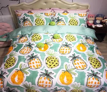Cute Fruit Tencel Fabric Cooling Kid Bedding Duvet Cover Bed Sheet Set