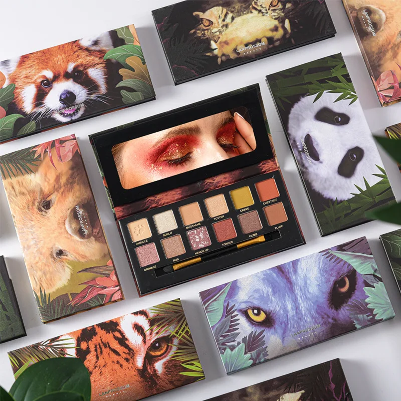 Cheap 12 Colors Multi-Series Private Label Custom Eyeshadow palette Animal makeup vegan eyeshadow palette