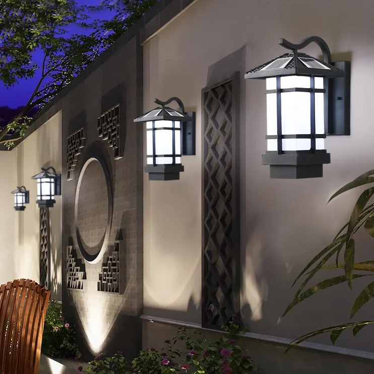 European Style Antique Solar Wall Lights Outdoor Waterproof Solar Wall Lights Outdoor Waterproof