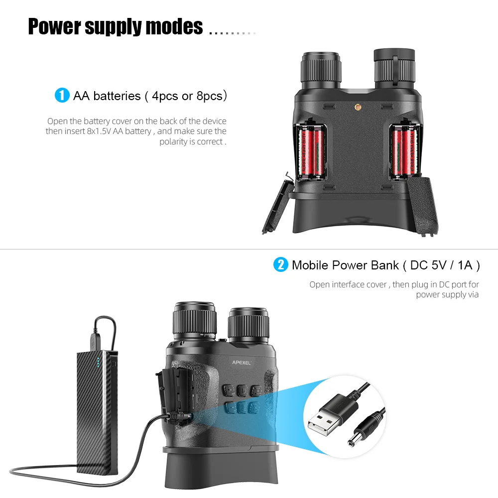 Apexel Nv001 Digital Night Vision Binoculars Ir Red 720p Hd Recording