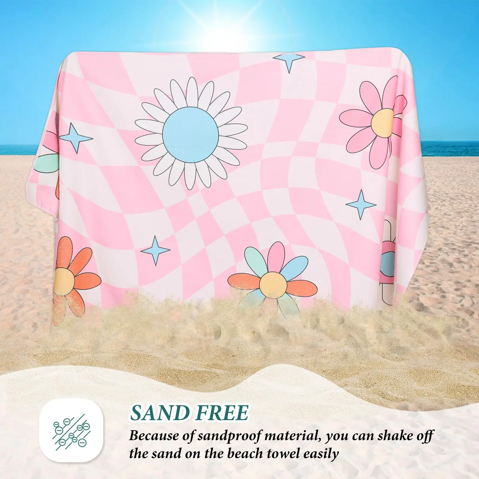 Microfiber Oversized Beach Towel Quick Dry Sand Proof Absorbent Compact Blanket Lightweight for Swimming Sports Beach manufacture