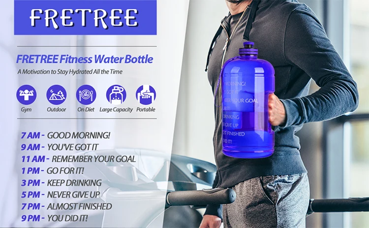 China Supplier GENSYU Free Body Building Custom Logo Printing 1 Gallon Plastic Water Bottle