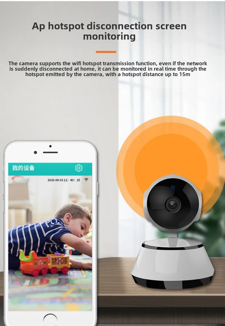 Cloudbirds V360pro Indoor WiFi Puppy Camera Easy Hanging Night Vision Remote Access Via Smartphone Cloud for Baby Care