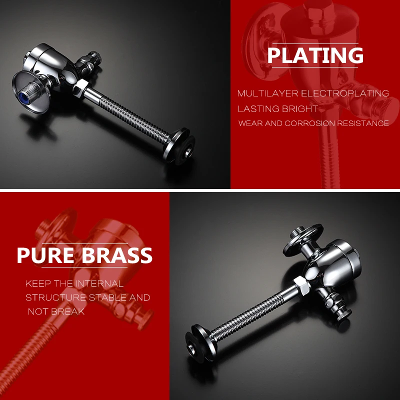 Style Urinal Push Button Self Closing Wall Mounted Water Saving Light