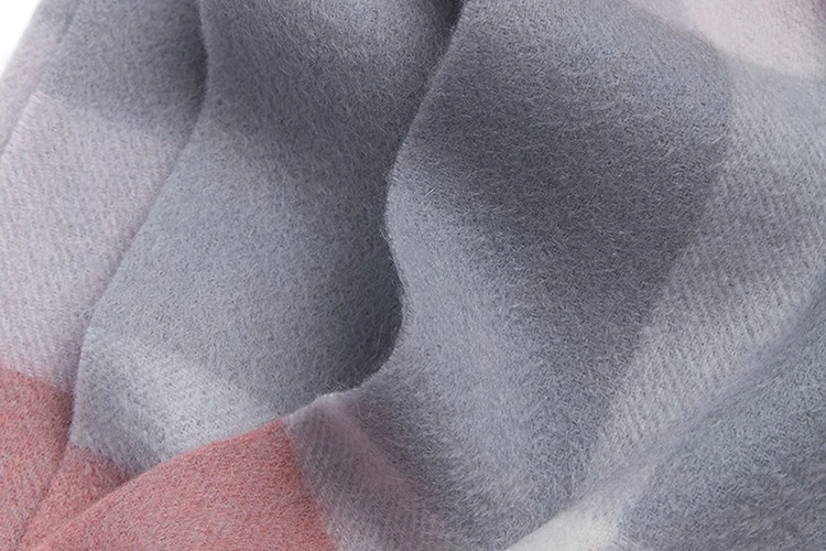 Checked Wool Scarf Shawl