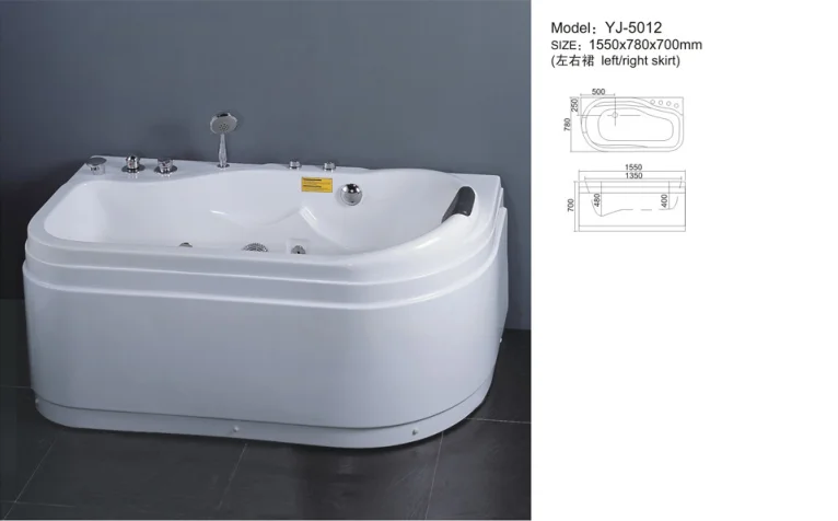 YJ5012 Small size corner luxury sex hydro massage whirlpool bath tub