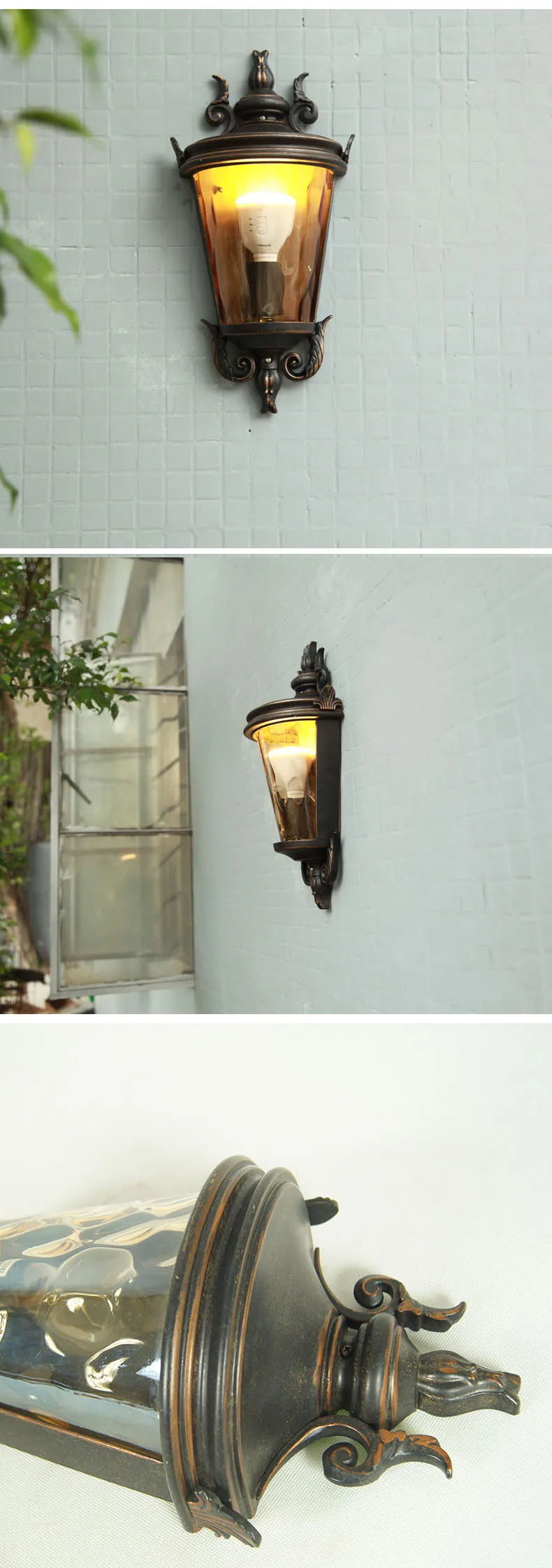 Wholesale Wall Mounted Outdoor Lights Waterproof Aluminum&Glass Vintage LED Outdoor Wall Lamps