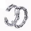Bossy Fox Ring Sansheng III Shili Peach Blossom with Black and White Dragon Thai Silver Ring Couple