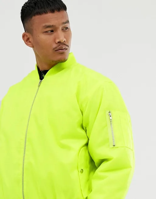 neon yellow bomber jacket