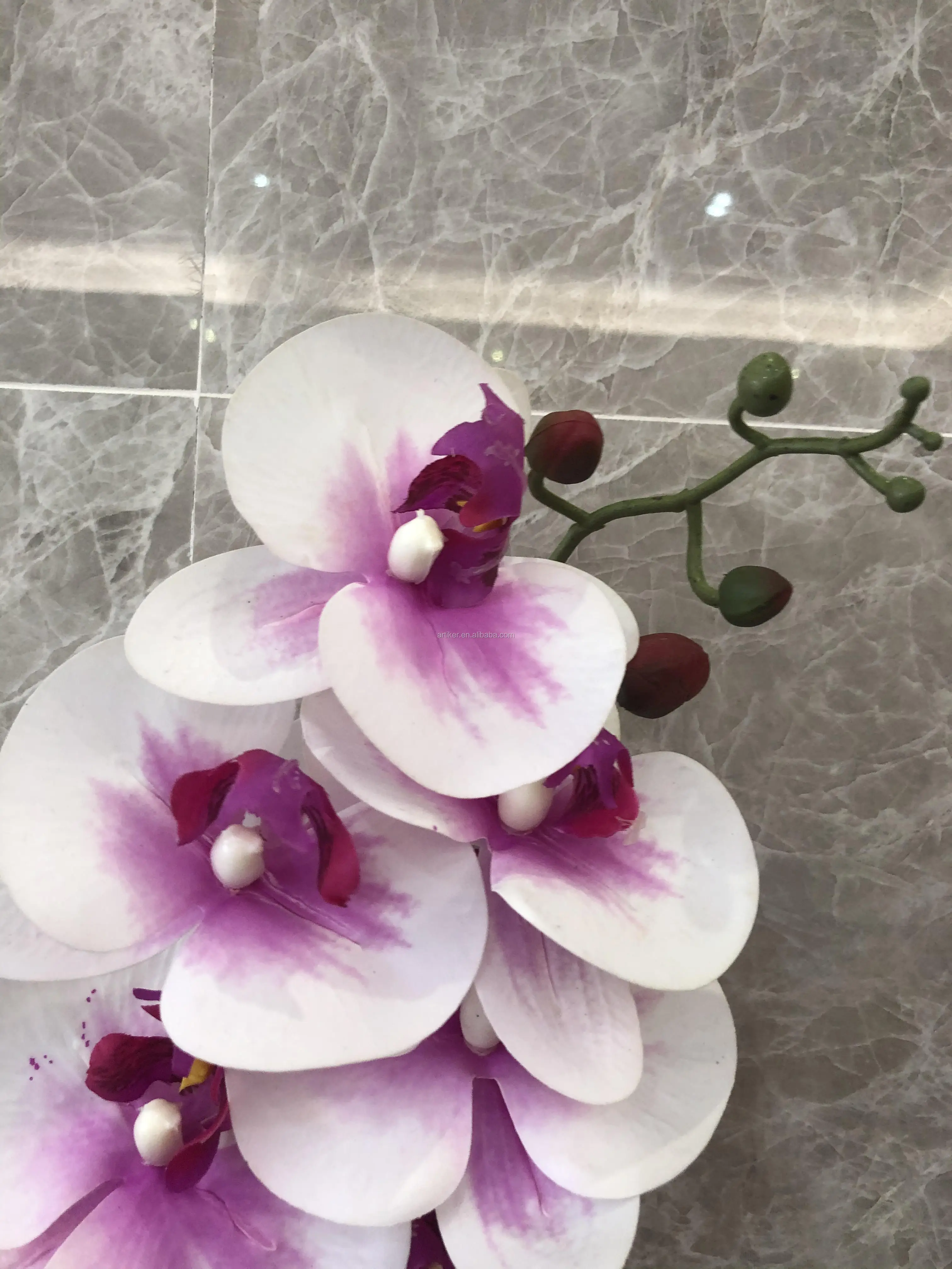 Wholesale Flowers Real Touch Silk Latex Orchid Butterfly White