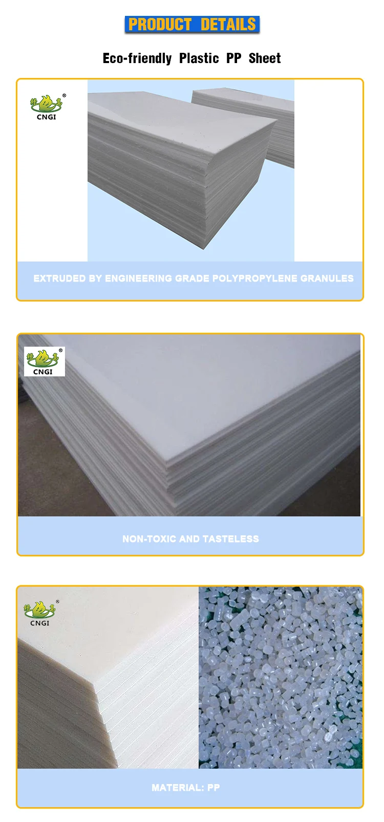 High Quality 1mm 2mm 4mm Polypropylene Board Hard Plastic Plate Pp