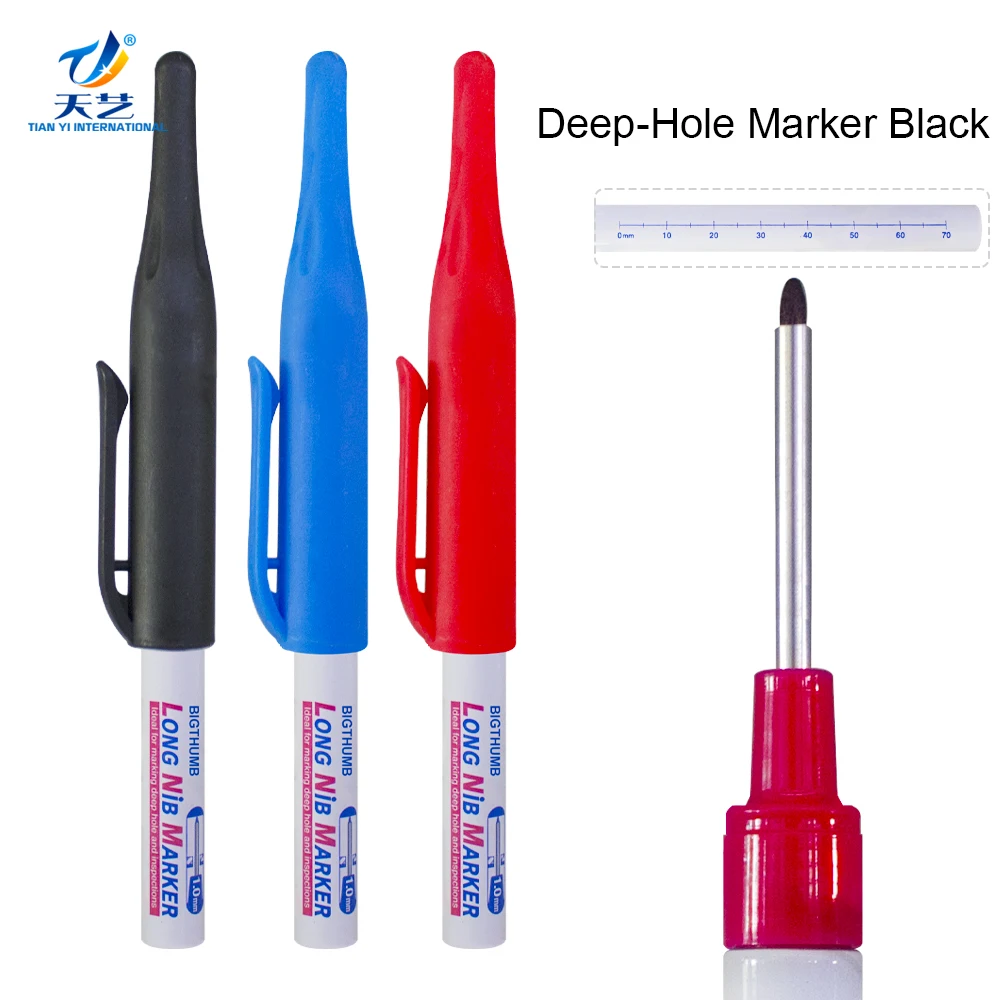 Portable Long Nose Deep Hole Marker Pens 30mm Waterproof Deep Reach Art ...